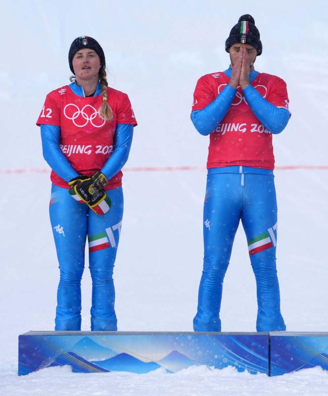 220212 Visintin Moioli ITA Snowboard Cross Mixed Team ARGENTO Ph Luca Pagliaricci LUC02710 copia 220212 Visintin Moioli ITA Snowboard Cross Mixed Team ARGENTO Ph Luca Pagliaricci LUC02710 copia