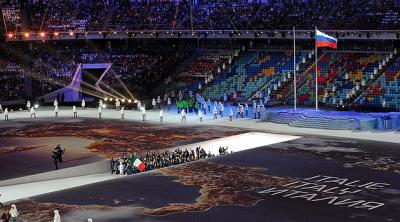 Zoeggeler, orgoglio tricolore a Sochi. Enrico Letta saluta la sfilata degli azzurri