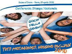 CONI: Mercoledì 21 aprile la presentazione dei Giochi della Gioventù 2010