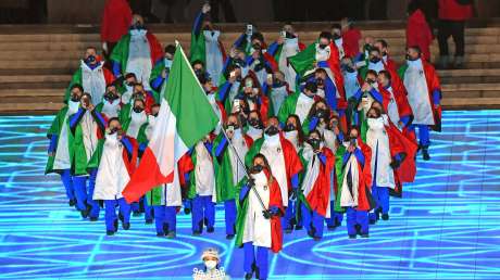 sfila l'italia nella cerimonia inaugurale foto mezzelani gmt sport007