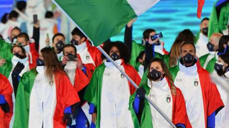 sfila l'italia nella cerimonia inaugurale foto mezzelani gmt sport020