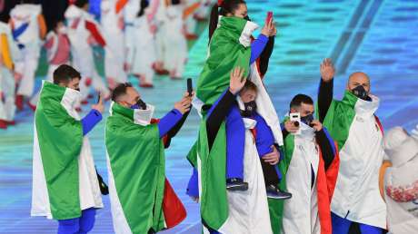 sfila l'italia nella cerimonia inaugurale foto mezzelani gmt sport028