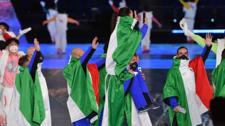 sfila l'italia nella cerimonia inaugurale foto mezzelani gmt sport030