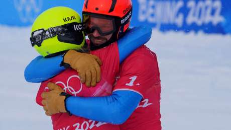 220212 Visintin Moioli ITA Snowboard Cross Mixed Team ARGENTO Ph Luca Pagliaricci LUC02702 copia