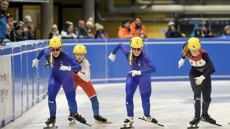 EYOF FVG Short Track  24 Martinelli Sara 25 Rodondi Chiara foto Simone Ferraro SFA00738