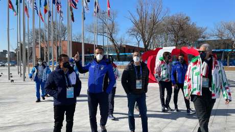 Milan Cortina 2026: Sala and Ghedina visit the Olympic Village with Malagò and Mornati