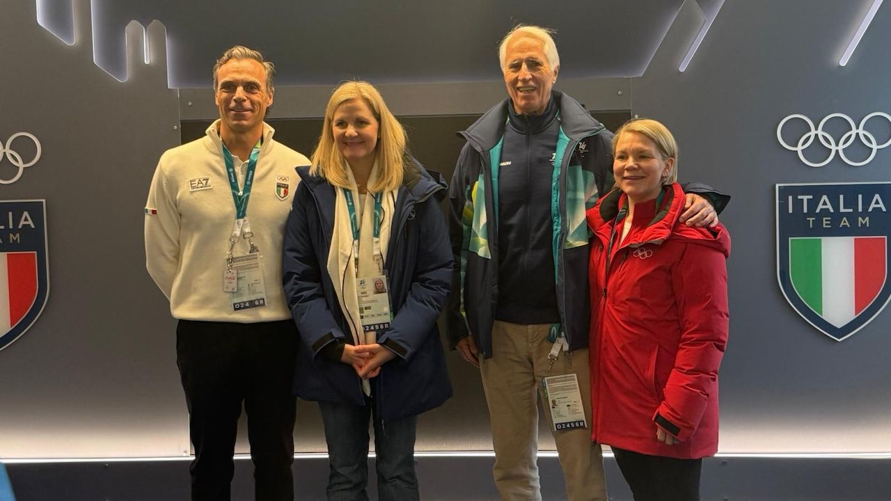 IOC President Kirsty Coventry visits the Italia Team delegation in Milan