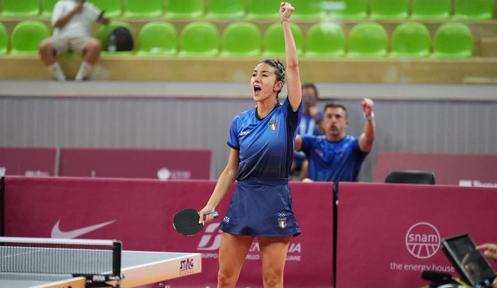 Tennistavolo: Giorgia Piccolin in semifinale. Quarta vittoria e primo posto nel girone per il Settebello