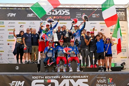 Enduro: l'Italia vince la Sei Giorni in Portogallo, Andrea Verona primo in classifica